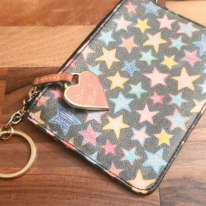 Dooney & Bourke Stars and Rainbow Small Wallet w/Key Ring, Price Firm
